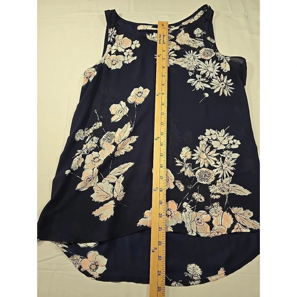 NWOT Maurices Floral‎ Sleeveless Blouse Blue Women's Cottagecore Top